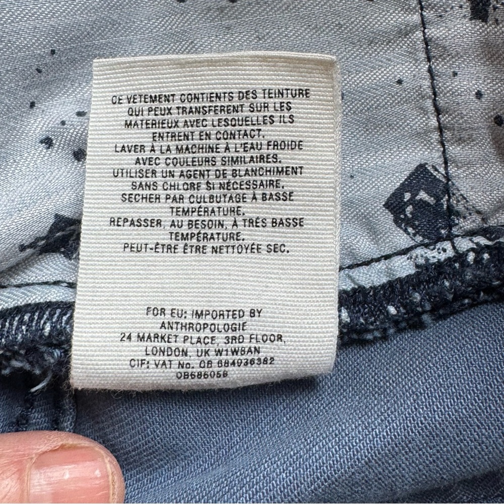 Pilcro Anthropologie Blue Leopard/cheetah Print Jeans (28) Mid Rise Skinny - Picture 12 of 16